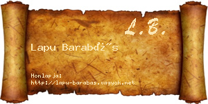 Lapu Barabás névjegykártya
